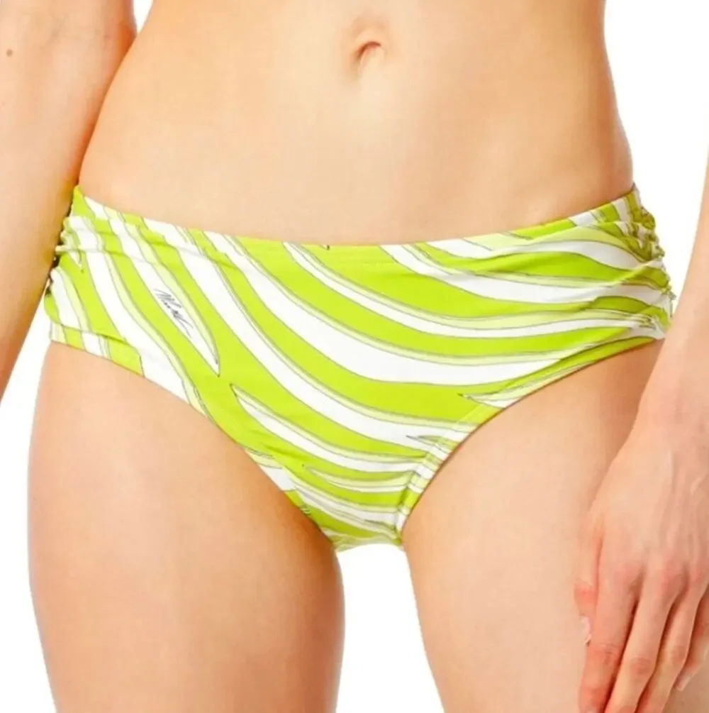 Michael Kors Limeade Zebra Print Bikini Bottom M NWT